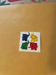 Vintage 1980s Great Seven Fuzzy Elephant Stickers