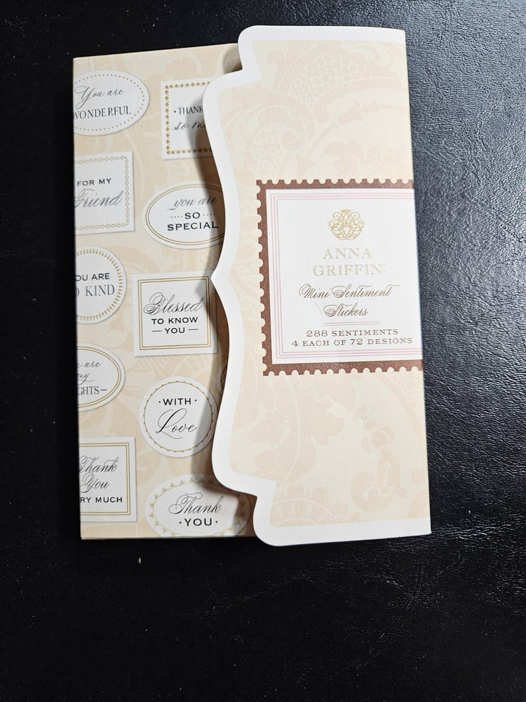 Anna Griffin Mini Sentiment Stickers 288 Sentiments Love Birthday Affirmation