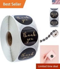 1000 Count Faux Glitter 1.5″ Thank You Stickers – Perfect for Gifts & Favors