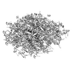 300 Pcs 4.5 x 8 mm Mini Brads for Paper Crafts Round Paper Fastener Silver