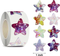 1000Pcs Space Star Stickers for Kids Boy Girl Teacher Colorful Pentagram Childre