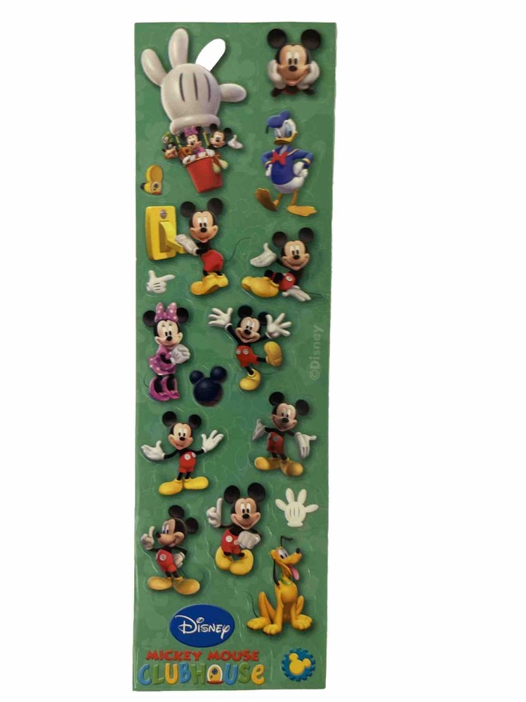 MICKEY MOUSE Clubhouse Stickers(18pc)Disney•Donald Duck•Minnie•Goofy•Gloves•