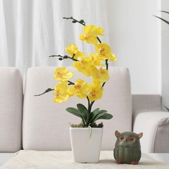 15″ Tall Artificial Silk Phalaenopsis Orchid Flower Plant Pot Arrangements (Y…