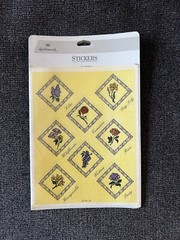 Vintage Hallmark Flower Stickers Floral 4 Sheets Lilac Rose Lily Peony Carnation