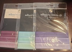 DCWV Adhesive Ribbon-1yd each of 3 shades-5/8″-/turquoise/blue/violet