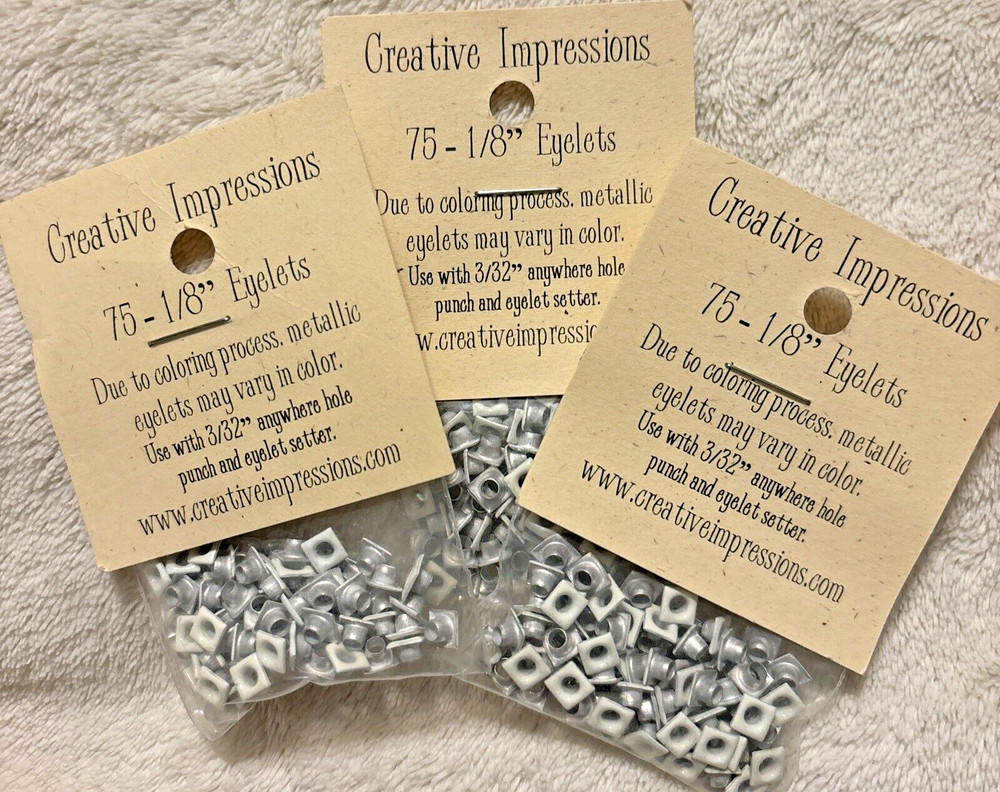 Creative Impressions Metal Square Eyelets White Scrapbooking Crafts ~NIP