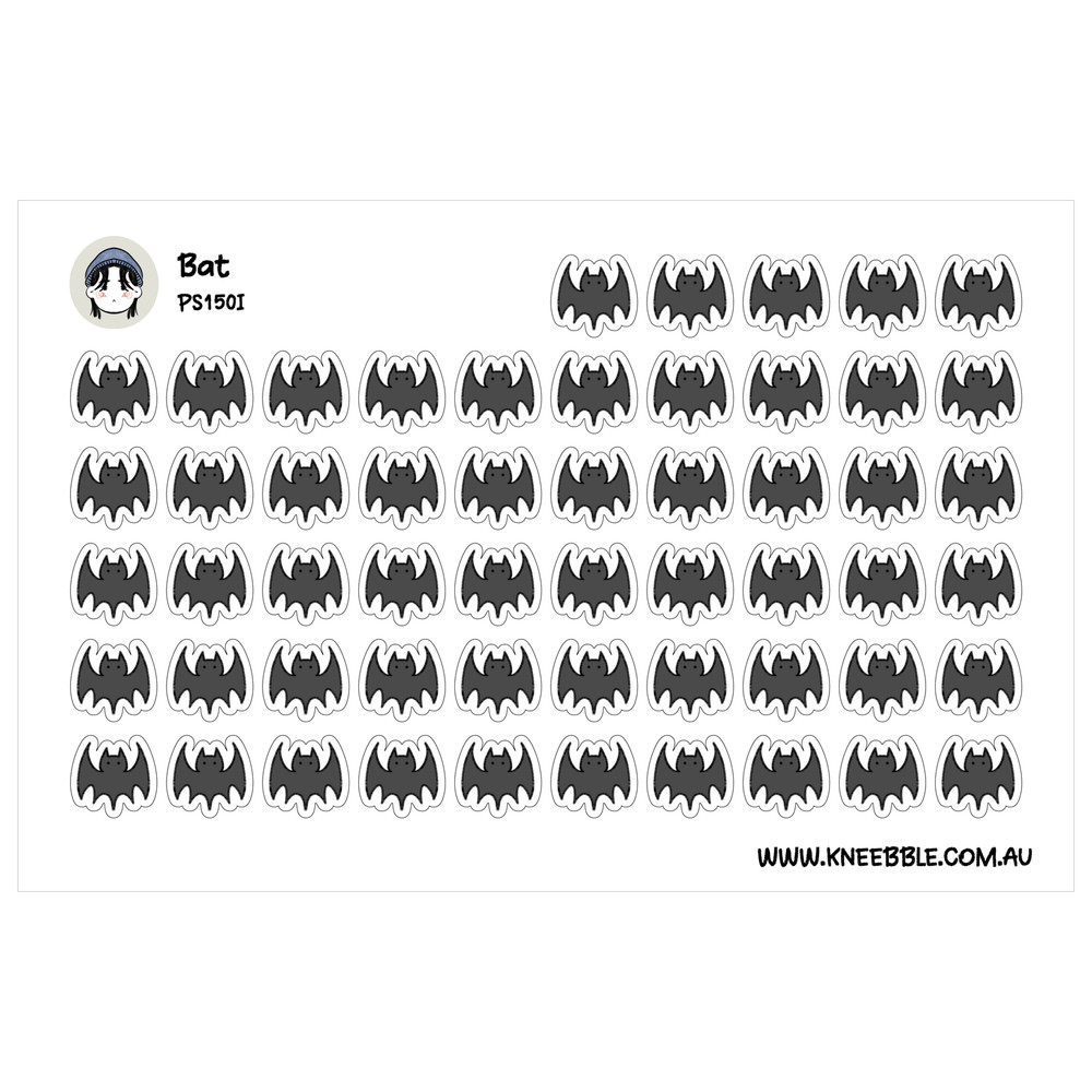 Halloween Bat Stickers – Gothic Planner Set With Spooky Bat Shaped Decorations