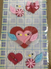 Handmade Craft Stickers Hearts And Swans Acid Lignin Free