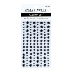 Spellbinders Fashion Jet Pearls Dots Black Self-Adhesive 4 Sizes