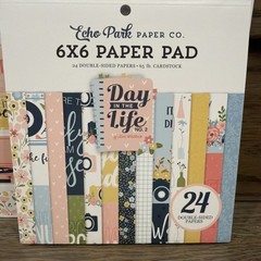 Echo Park Day In The Life 6×6 Scrapbook Paper Pad & Sticker Lot