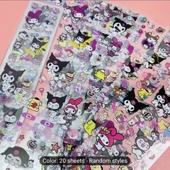 Hello Kitty, Sanrio Animation Stickers – Sheet of 50 Cute Mixed Kawaii Stickers