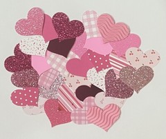 450+ Super Fun Heart Die Cuts Mixed Pink Pack Valentines Embellishment/Ephemera