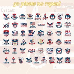 Fun Pack of 50 American Stickers – Perfect for Patriotic Party Decor and Gifts
