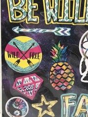 3 Pc Pop Up Be Wild & Whatever Theme Scrapbooking Stickers + Deco Tape Scrapbook