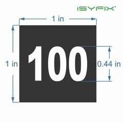 iSYFIX Black Consecutive Number Stickers – 1 to 100, 1-inch, 1 Set –