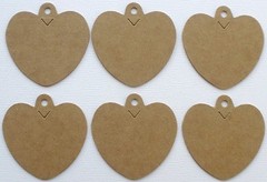 {6} *HEART CHARM* Tag Bare Chipboard Die Cuts – 2 1/4″