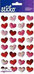 Hearts Valentine’s Day Valentine Red Pink Bubble Love Sticko Epoxy Stickers