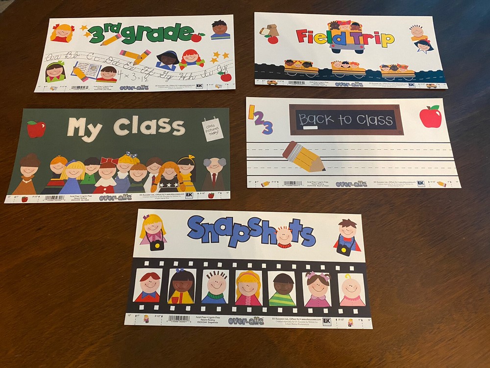 Lot of 5 EK Success Over-alls Scrapbook Titles 12” X 5.25” Third Grade + More