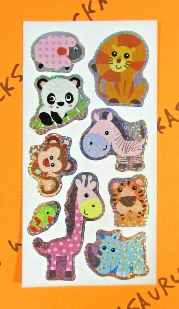 Classic Baby Animals Style 2 Prismatic Sticker Mod Lion Monkey Rhino Panda