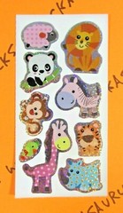 Classic Baby Animals Style 2 Prismatic Sticker Mod Lion Monkey Rhino Panda