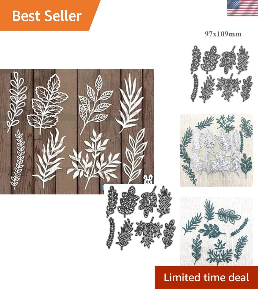 Versatile 8Pcs Leaf Cutting Dies in Carbon Steel for DIY Scrapbooking Creations