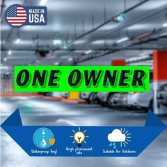High-Visibility One Owner Windshield Stickers 12-Pack Made in USA 14.5″ x 2.75″
