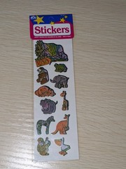 Oriental Trading Company Pearl Opal Stickers NIP Zoo, 11 Stickers Per Package