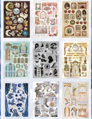 Aesthetic Sticker , 30 Sheets Matte & Tactile Finish – Vintage Journaling Scrapb