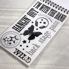 Paper Crush Swatch Book 149 Impress Rub On Band Music rock rebel Punk Star theme