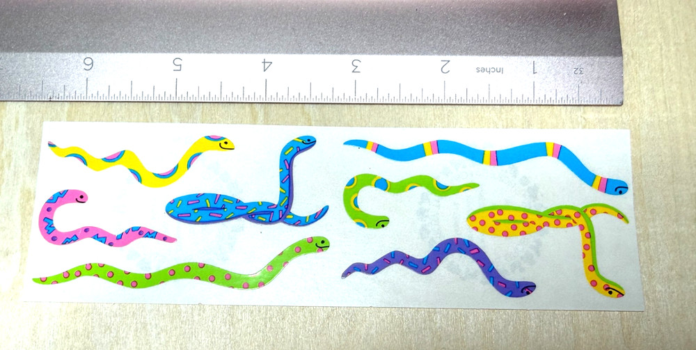 Vintage Mrs Grossman’s Colorful Snakes Stickers – Two Modules