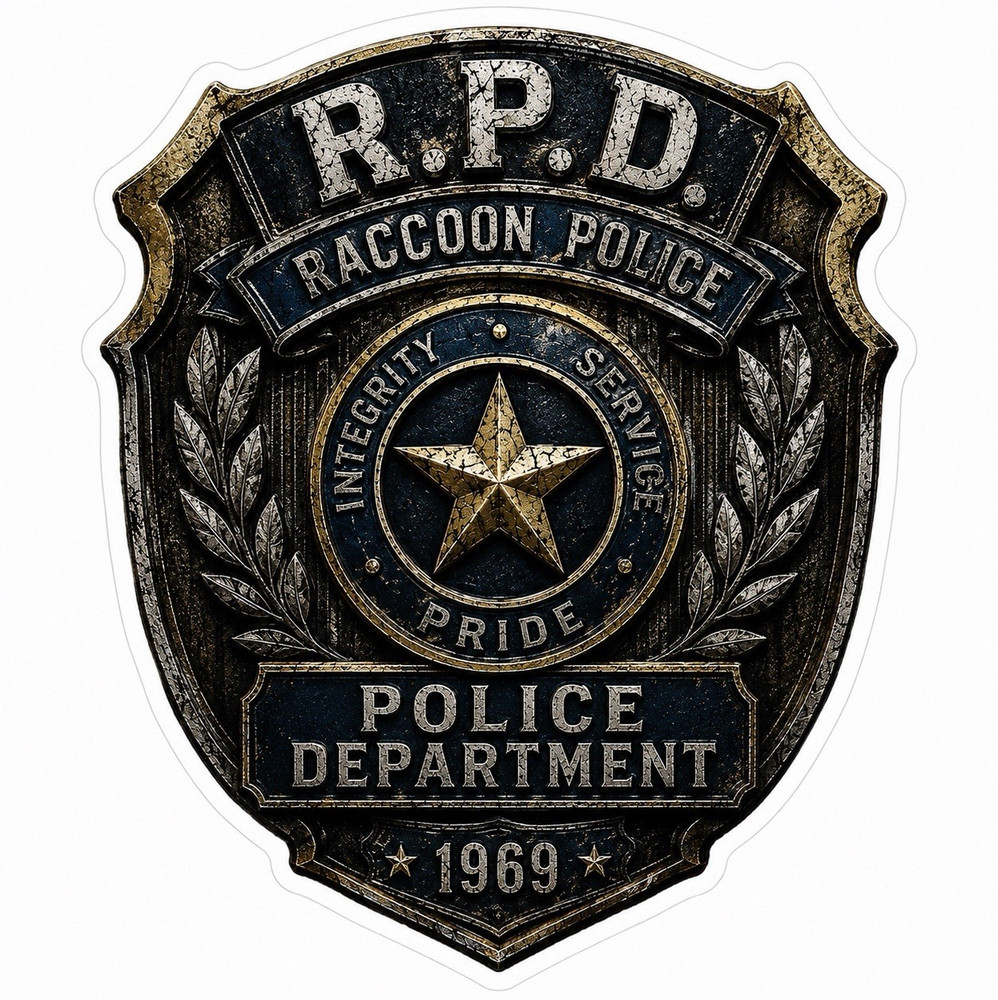 R.P.D.Inspired Police Badge Vinyl Sticker Horror Gaming| Laptop, Car, Console 5”