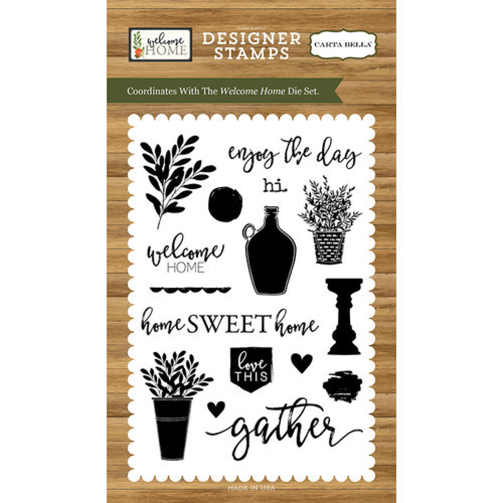 CARTA BELLA Designer Acrylic Clear Stamps WELCOME HOME Scrapbooking