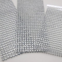 3 Sheets Clear Bling Round Rhinestones Gems Self-Adhesive Sticker Flat Back