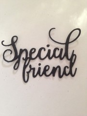 «Special Friend» word die cut embellishments Choose Color 6 pcs 1-1/2″ x 2-1/4″