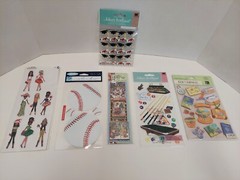 Lot of 6 Mix Brands Scrapbooking Stickers , Crafts Etc.