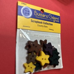 Country stars button stars Embellishments scrapbooks crafts sewing