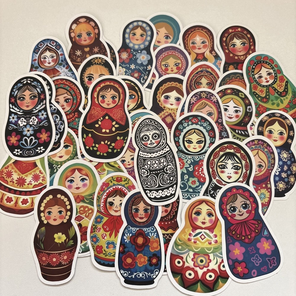 40 RUSSIAN NESTING DOLLS STICKERS MATRYOSHKA STICKERS JOURNAL PLANNERS RNIP3