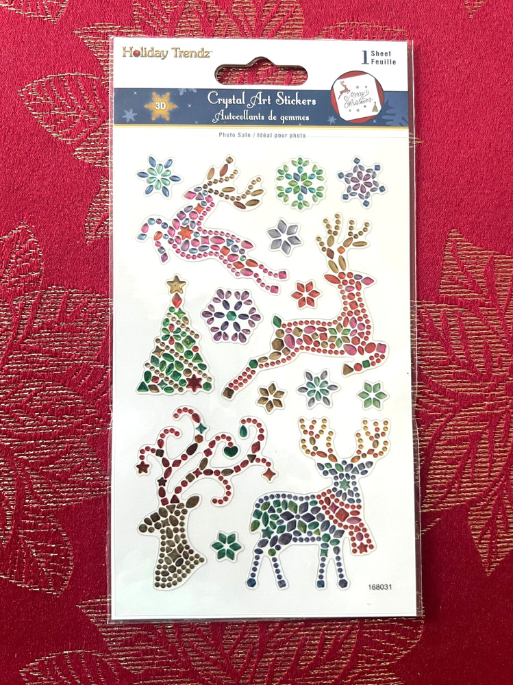 YOU CHOOSE – RARE GEM REINDEERS CHRISTMAS TREES & SNOWMEN 3D STICKERS BEAUTIFUL