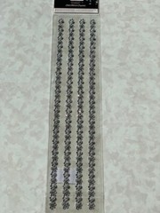 3D ADHESIVE GEMSTONES LONG BORDER CLEAR & SILVER CRYSTAL STRAND 4PC/STRANDS