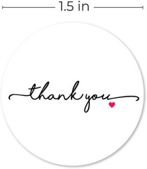 Thanks from The Heart Thank You Stickers – 1.5″ Circle Labels / 500 per Pack/Wed