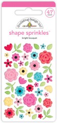 Crafts Doodlebug Sprinkles Puffy Bright Bouquet Flowers Red Pink Blue Tulips