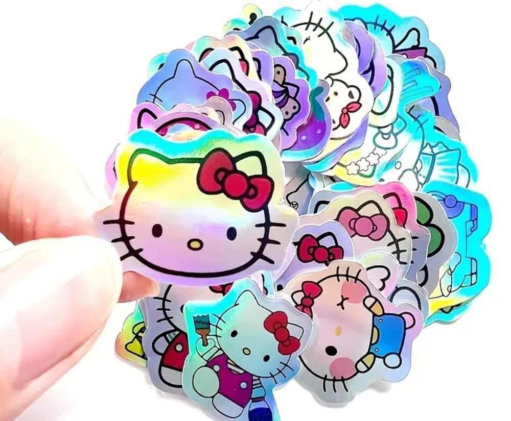 Hello Kitty Glitter Stickers – Cute Kawaii Japan Animation Shiny Anime
