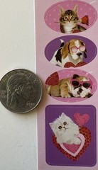 KITTEN & PUPPY VALENTINE Stickers(20pc)Love…Cat…Dog…Hearts…Holiday…Card Making…