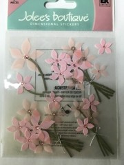 RARE Jolees Pink Floral FLOWERS Gem Bunch Bouquet Wedding Card Scrapbook Sticker