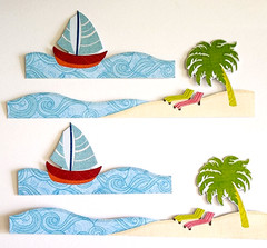 Recollections Beach Sailboat Cardstock Stickers Scrapbooking Ocean Border 4pc