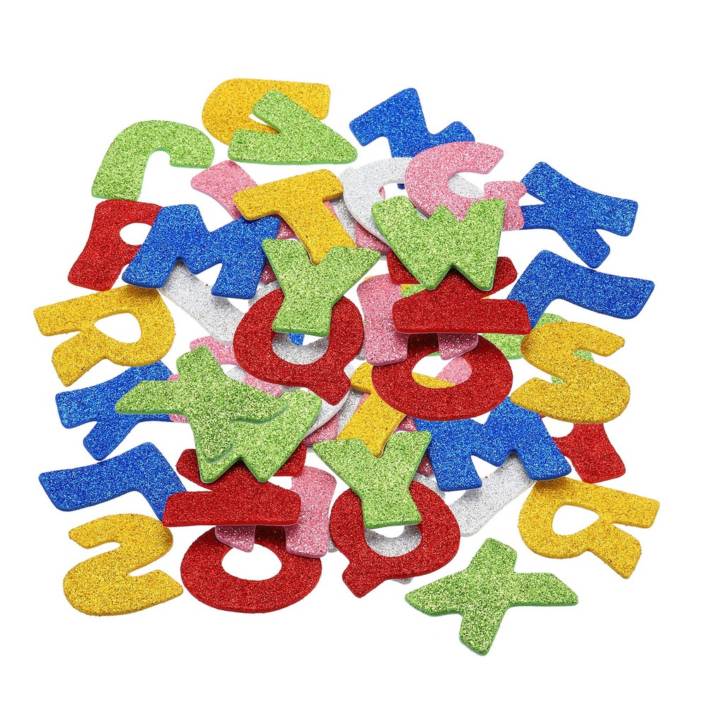 Foam Stickers,2Pack A-Z EVA Adhesive Glitters Foam Shape Sticker,Letter