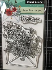 New Penny Black Rubber Stamp clear BUNCHES FOR YOU THANK YOU free USA ship