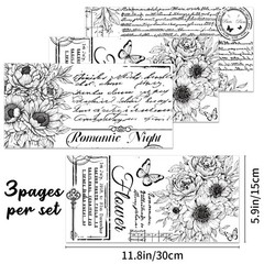 BEUNITONE 3 Sheets Vintage Word Rub on 11.8 inch x 5.9 inch, Multicolor