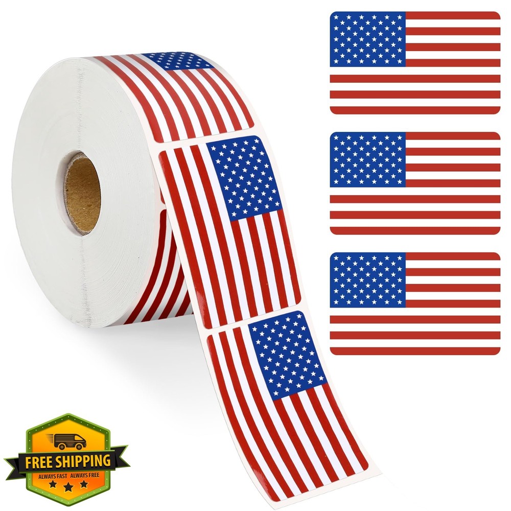 DECYOOL American Flag Stickers Roll 800 Pcs