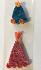 PARTY HATS Quillettes Quilling Stickers(2pc)Jolee’s•Birthday•Clown •Handmade•